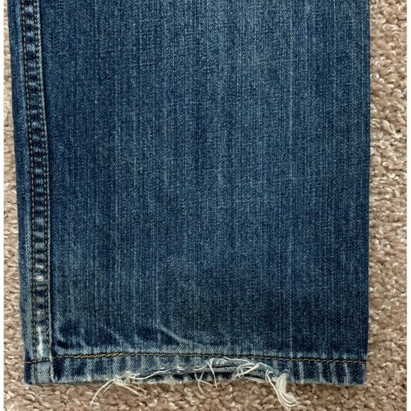 Levis 505 Regular Fit Blue Distressed 33x32 Men’s Jeans Ripped - Picture 10 of 14